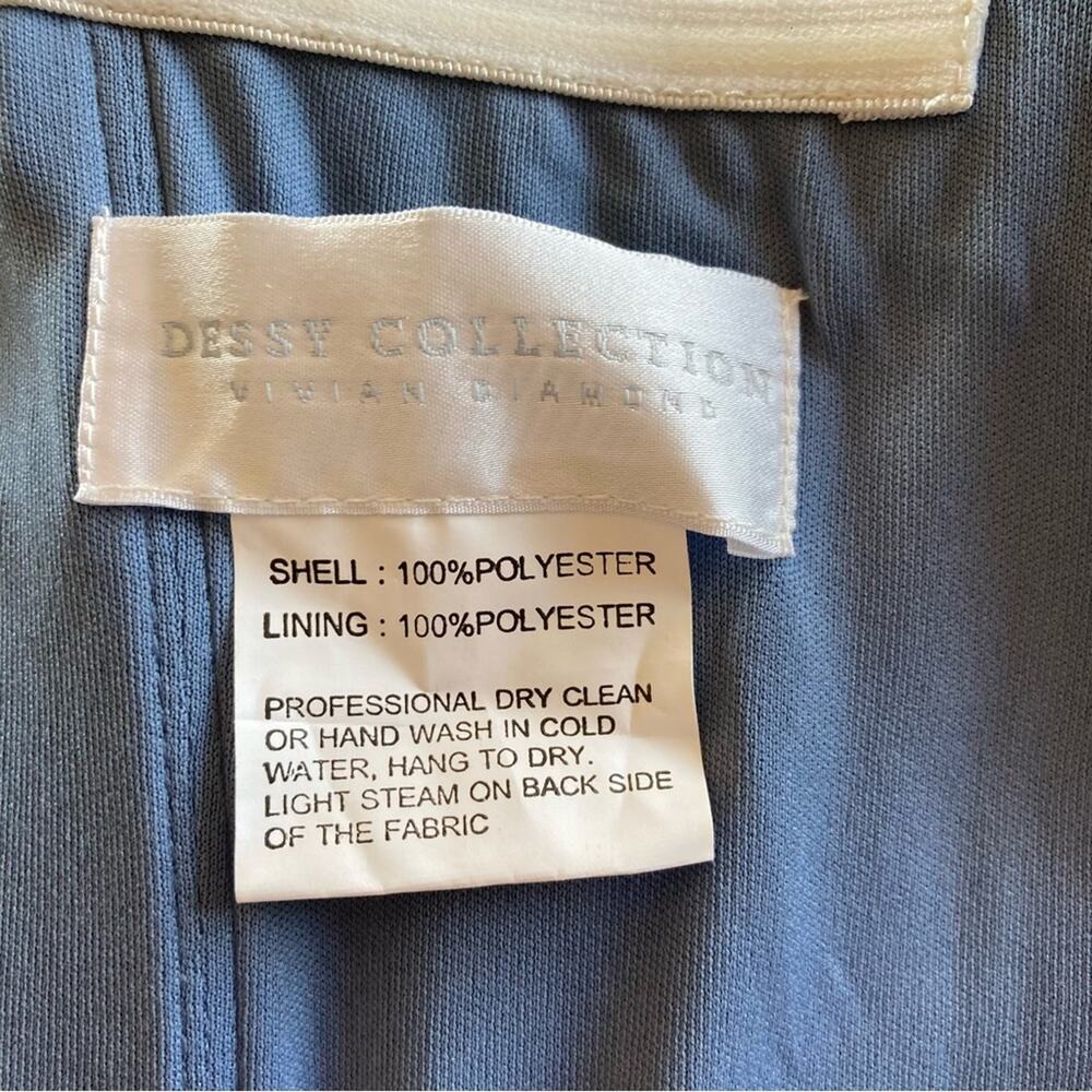 Dessy Collection NWT Off Shoulder Trumpet Gown Front Slit Larkspur Blue Size 0 - Picture 7 of 8
